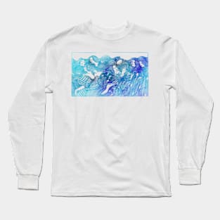 Hair Sea In Blue Long Sleeve T-Shirt